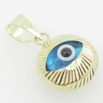 Womens bp1 kabbalah evil eye 14k solid yellow gold good luck charm pendant 4