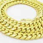 "Mens 10k Yellow gold Yellow gold miami cuban hollow link chain 32"" 9MM rjmch14 2"