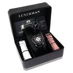 Luxurman Ladies Diamond Heart Watch 0.25ct Black MOP Paved in Sparkling Stones 4