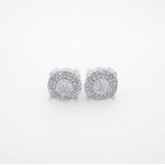 Mens 925 Sterling Silver Earrings Stud Hoops Huggie Ball Fashion Dangle White Big Circle Pave Earrin