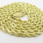 "Mens 10k Yellow Gold skinny rope chain ELNC34 20"" long and 3mm wide 2"
