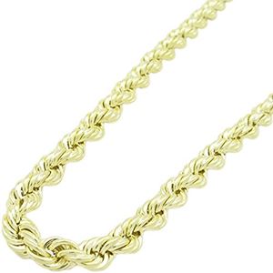 IcedTime Mens 10k Yellow Gold skinny rope chain ELNC28 24 long