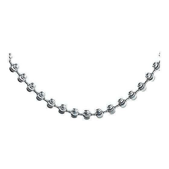 "14K WHITE Gold MOON CUT SOLID CHAIN - 30"" Long 3.00MM Wide 4"