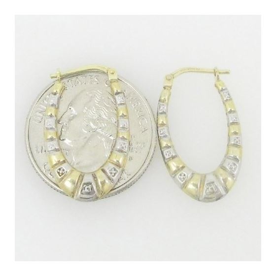 Ladies 10K Gold and .925 Italian Sterling Silver Earrings Stud Hoop Huggie Ball Fashion Dangle Swag 