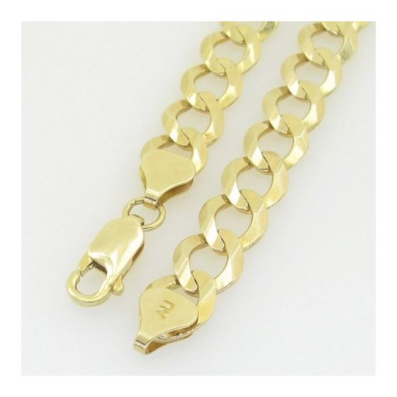 "10K Yellow Gold 8mm wide 26"" long Curb Cuban Italy Chain Necklace with Lobster Clasp GC70 4"