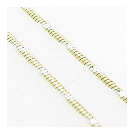 Ladies .925 Italian Sterling Silver Two Tone Snake Link Chain Length - 24 inches Width - 1mm 4