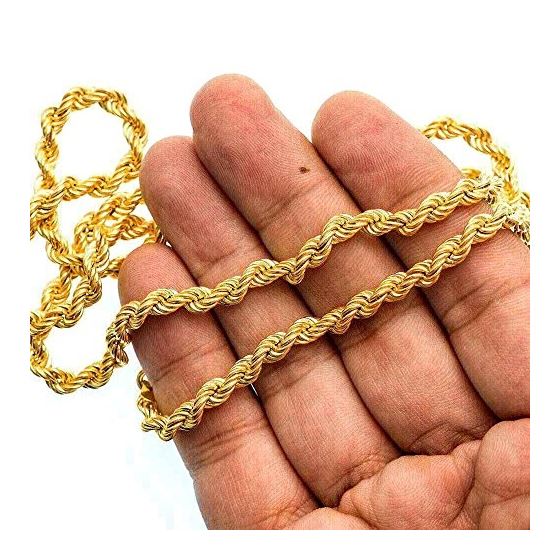10K Yellow SOLID Gold Rope Chain Necklace 5MM wide 2