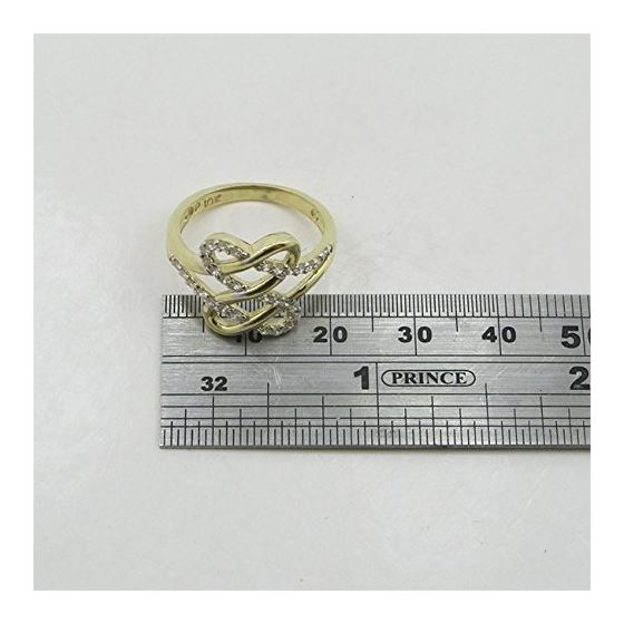 10K Yellow Gold womens designer lace ring ASVJ5 4