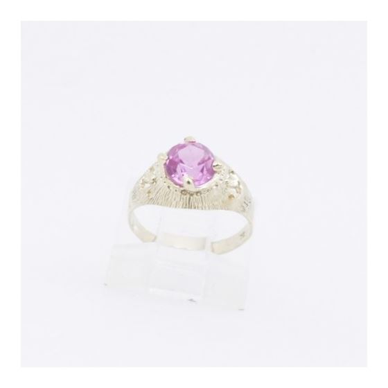 10k Yellow Gold Syntetic pink gemstone ring ajjr93 Size: 2.5 2