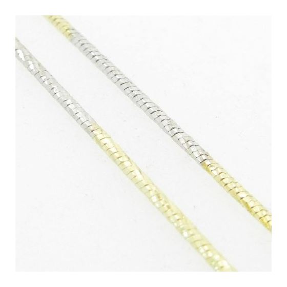 Ladies .925 Italian Sterling Silver Two Tone Snake Link Chain Length - 18 inches Width - 1mm 4
