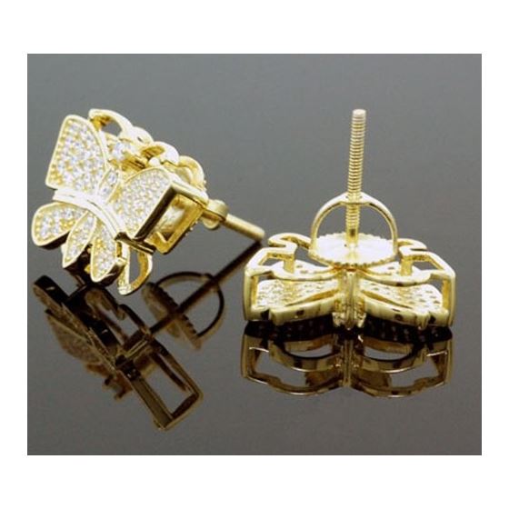 Sterling Silver Butterfly Fashion Hand Set Stud Earrings ME0210d 2