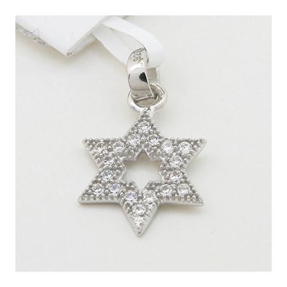 Womens White star of david cz pendant Silver35 2