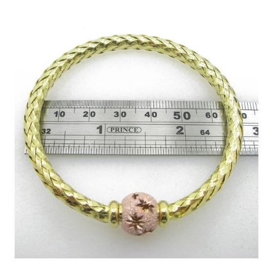 Ladies .925 Italian Sterling Silver yellow fancy italian primavera bracelet Diameter - 2.55 inches 4