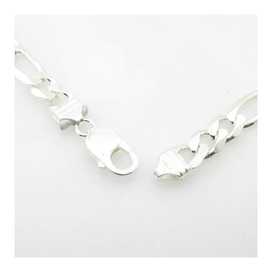 Silver Figaro link chain Necklace BDC76 4