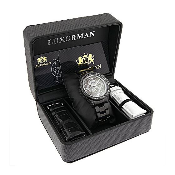 Black Diamond Watches: LUXURMAN Mens Diamond Wat-4