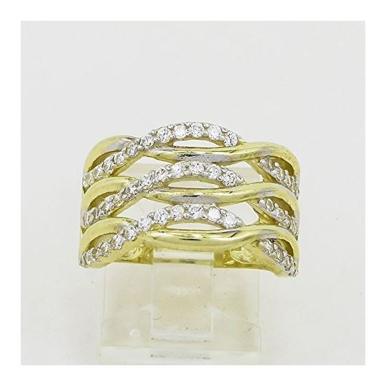 10K Yellow Gold womens designer lace ring ASVJ7 2