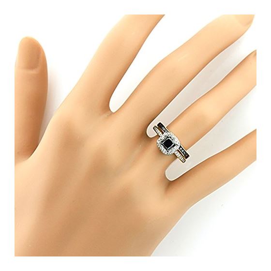 10K White Black 1.2 Ctw Diamonds Unique Bridal E-4