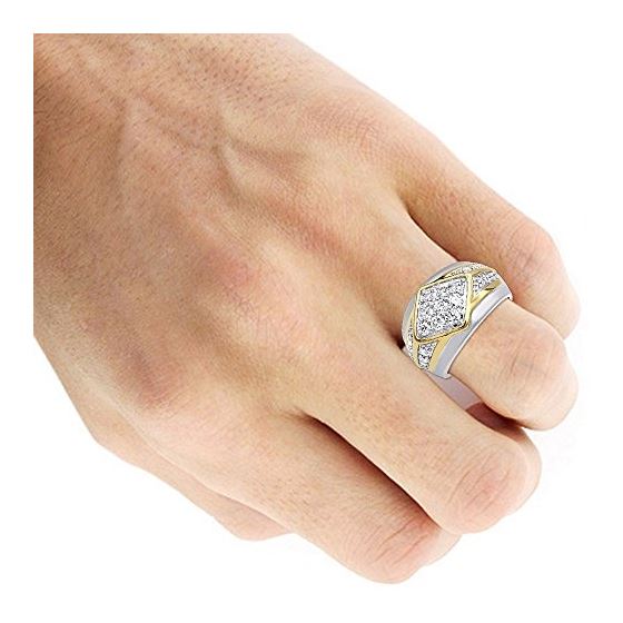 14K Gold Unique Mens Diamond Ring Wedding Band 1-4