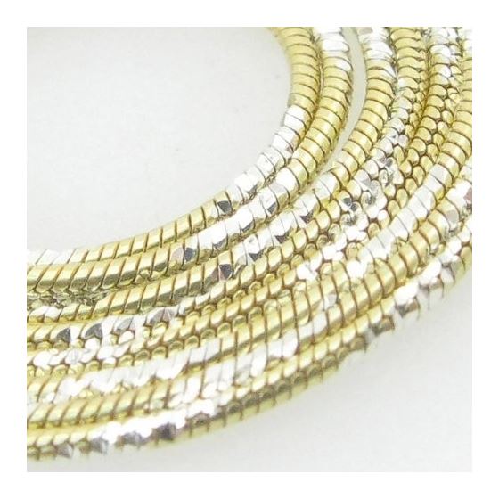 Ladies .925 Italian Sterling Silver Two Tone Snake Link Chain Length - 18 inches Width - 1mm 2