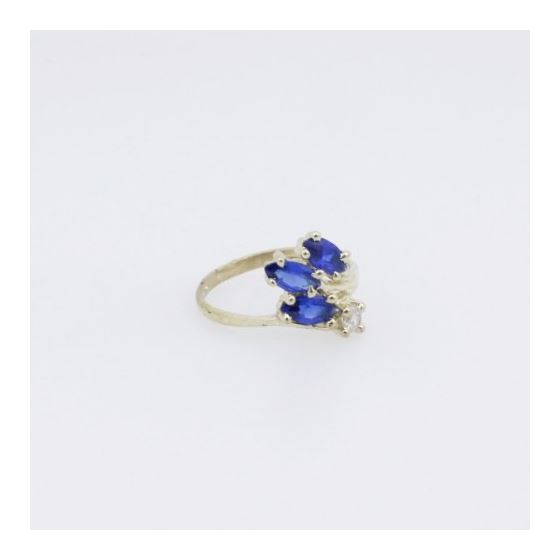 10k Yellow Gold Syntetic blue gemstone ring ajr15 Size: 7 4