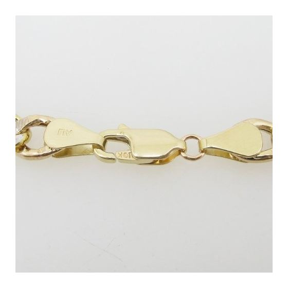 Mens 10k Yellow Gold diamond cut figaro cuban mariner link bracelet 8.5 inches long and 7mm wide 4
