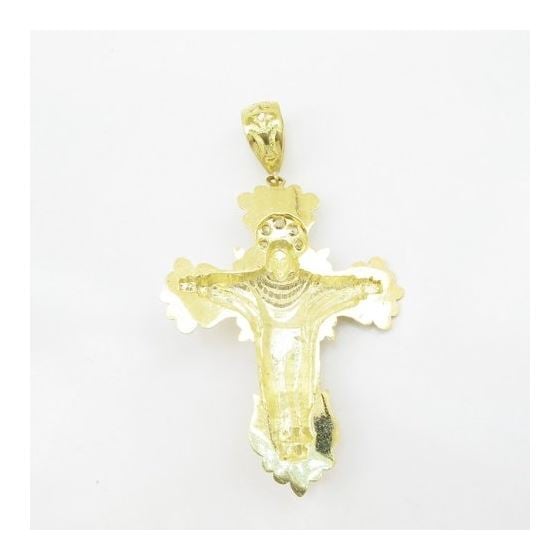 Mens 10k Yellow gold Jesus crucifix charm EGP6 4