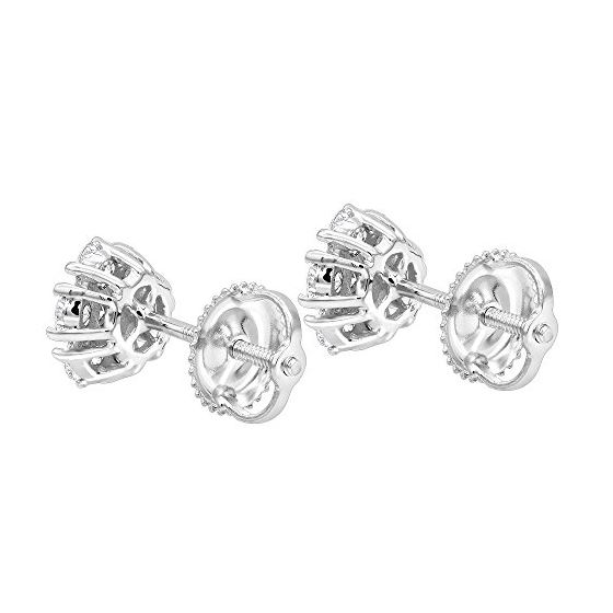 14K Rose, White Or Yellow Gold Cluster Flower Di-2