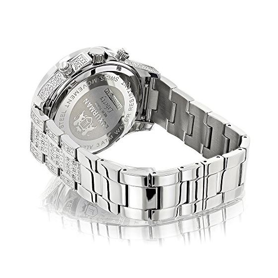 Fully Iced Out Real Diamond Mens Watch Swiss Qua-2