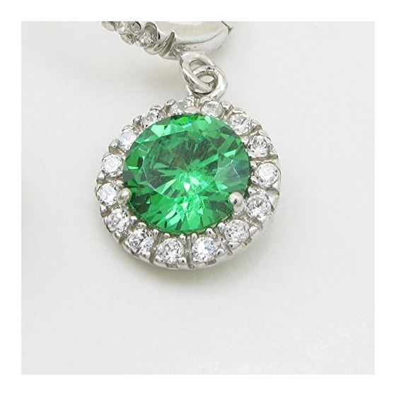Womens Green cubic zirconia drop cz chandelier earring Silver19 2