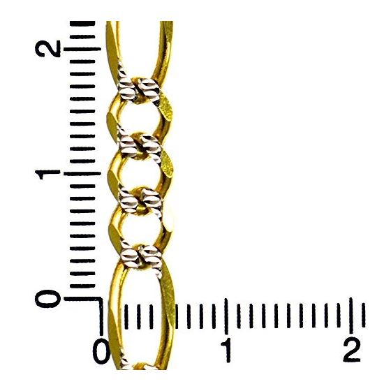 10K Diamond Cut Gold SOLID FIGARO Chain - 20 Inches Long 5.5MM Wide 4
