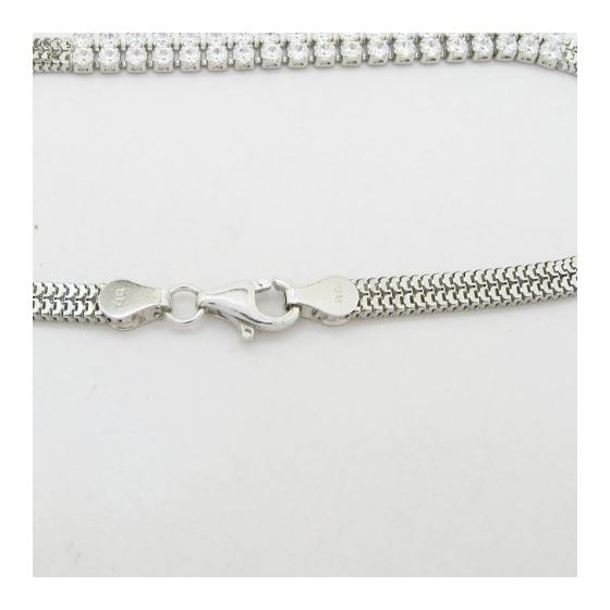 Womens Sterling silver 2 row cz white bracelet 2