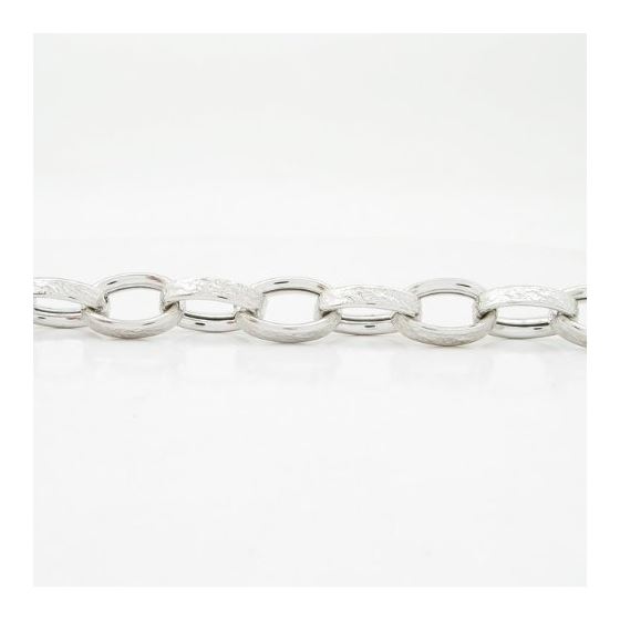 Mens Sterling silver White trace link bracelet 4