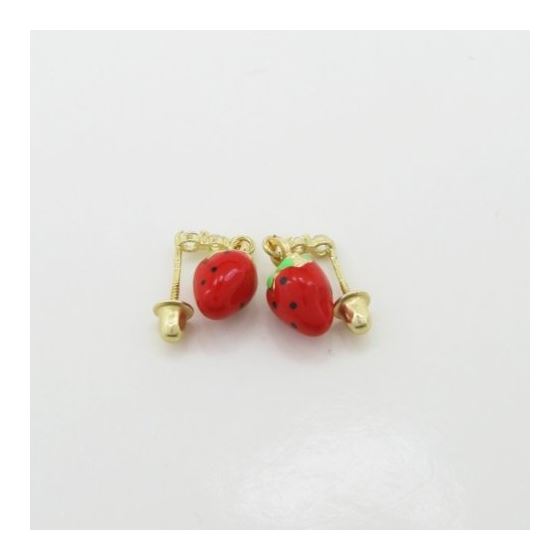 14K Yellow gold Strawberry chandelier earrings for Children/Kids web514 4