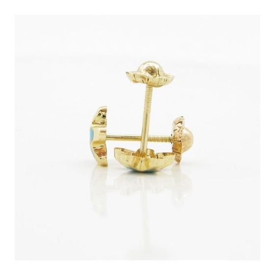 14K Yellow gold Flower stud earrings for Children/Kids web10 4