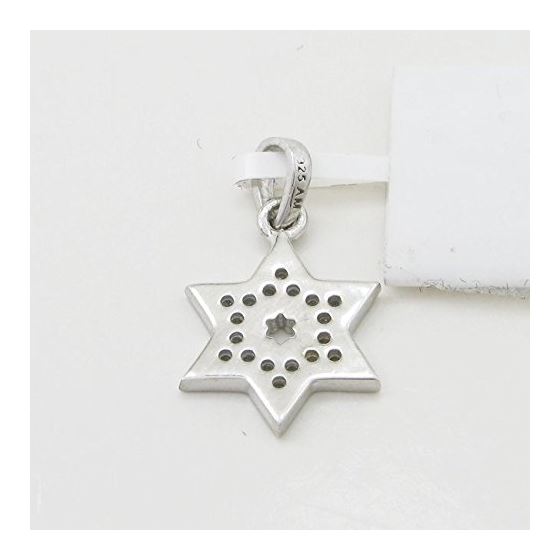 Womens White star of david cz pendant Silver33 4