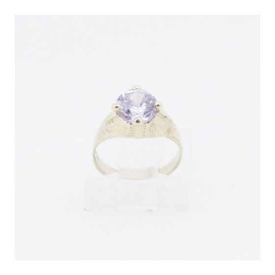 10k Yellow Gold Syntetic white gemstone ring ajjr71 Size: 2 2