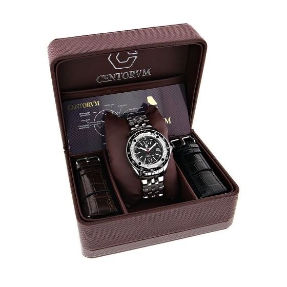 Centorum Real Diamond Watch 0.5ct Midsize Falcon Interchangeable Leather Band 4