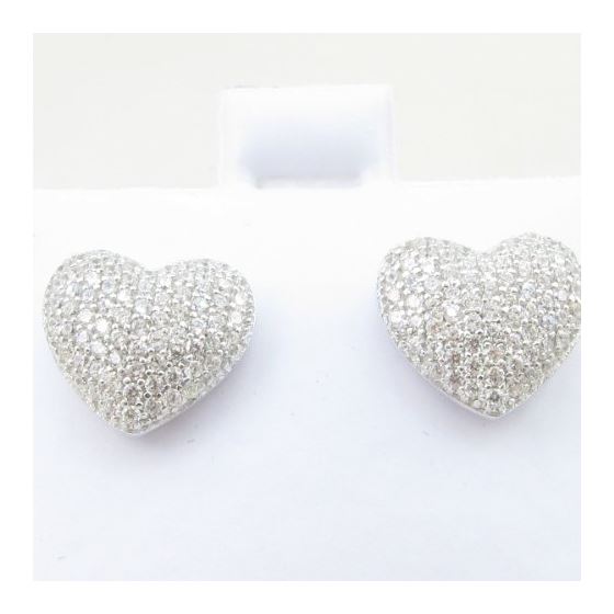 Womens .925 sterling silver White heart earring 5mm thick and 11mm wide 2