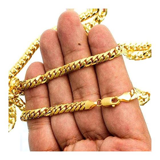 Real 10K Yellow Gold 5.3 mm Wide Hollow Miami Cuban Link Chain 8 1/2 Inch Long 2