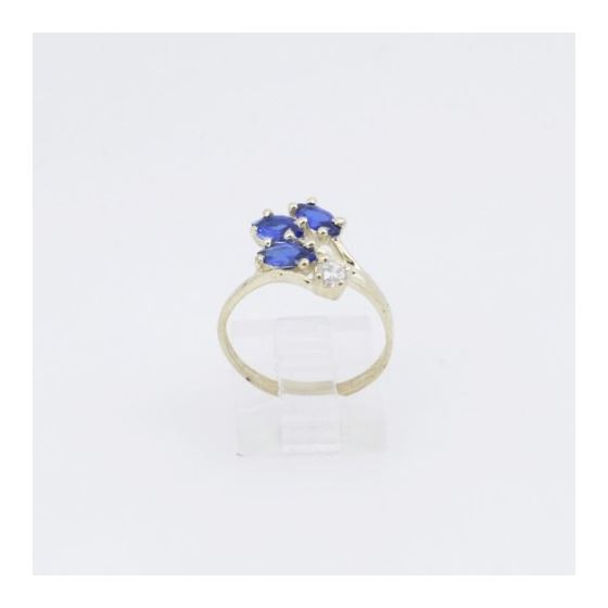 10k Yellow Gold Syntetic blue gemstone ring ajr15 Size: 7 2