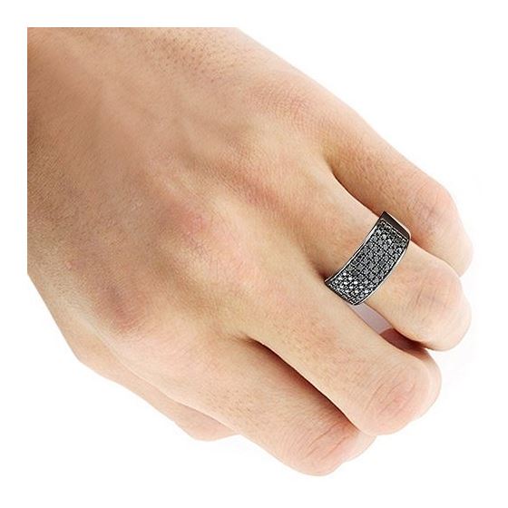Designer Ring 10K Rhodium Plated Gold Black 1.6-4