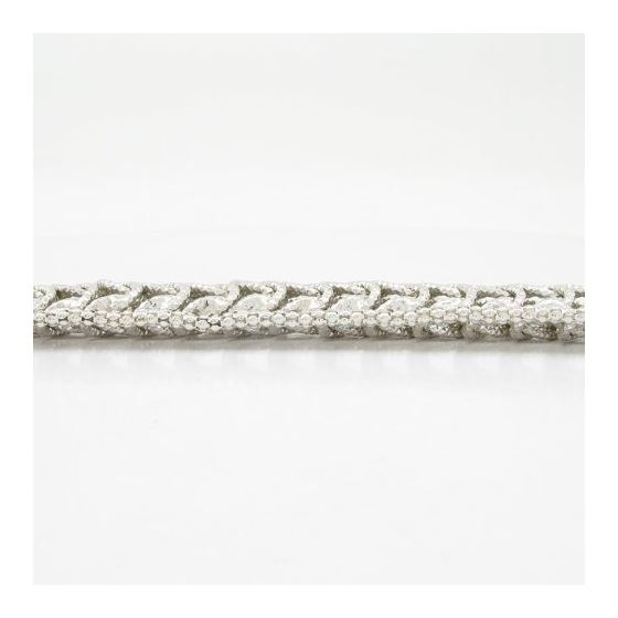 Mens Sterling silver Fancy multi link white bracelet 4
