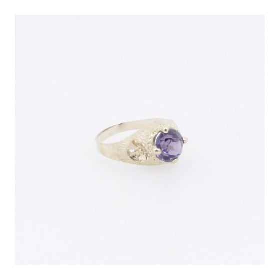 10k Yellow Gold Syntetic purple gemstone ring ajjr78 Size: 2.25 4