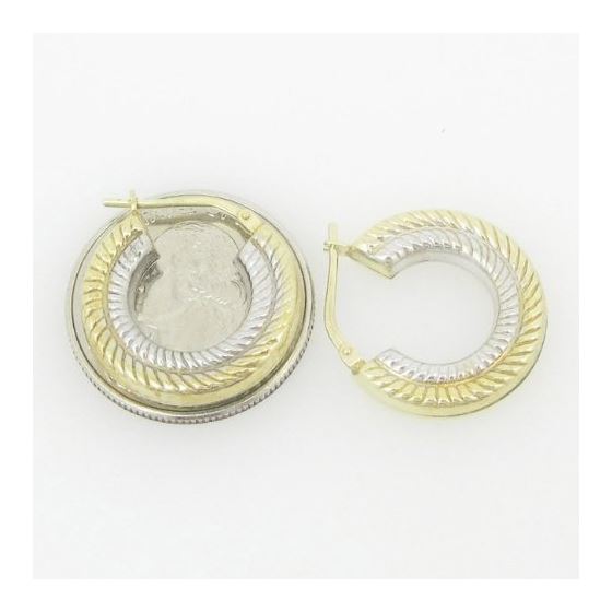 Ladies 10K Gold and .925 Italian Sterling Silver Earrings Stud Hoop Huggie Ball Fashion Dangle Swag 