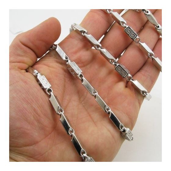 "Sterling silver bullet link chain 40"" 6MM SB103 40 inches long and 6mm wide 4"