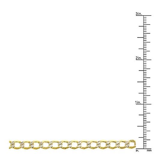 "10K Yellow Gold 5mm wide 24"" long diamond cut Curb Cuban Italy Chain Necklace with Lobster Clasp G