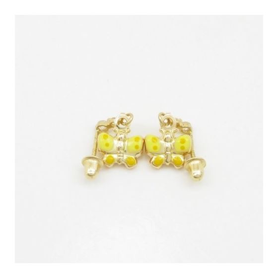 14K Yellow gold Butterfly cz chandelier earrings for Children/Kids web384 4