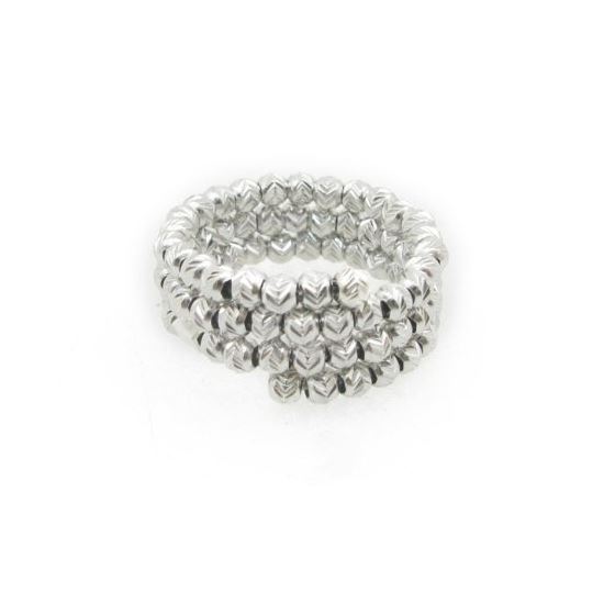 Ladies .925 Italian Sterling Silver white moon cut ring 8 2