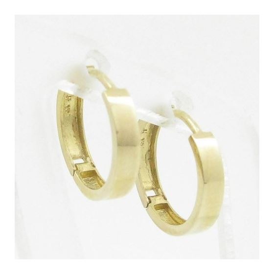 womens bp25 fancy earrings 14K yellow gold italian ball stud huggie hoop 2