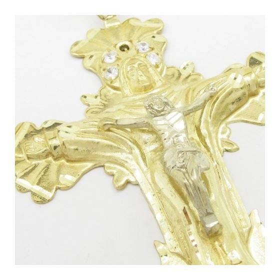 Mens 10k Yellow gold Jesus crucifix charm EGP6 2